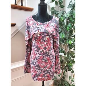 Livi Women Multicolor Polyester Round Neck Cold Shoulder Sleeve Top Shirt 18/20